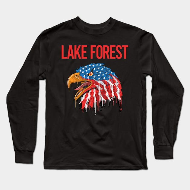 USA Eagle Lake Forest Long Sleeve T-Shirt by flaskoverhand